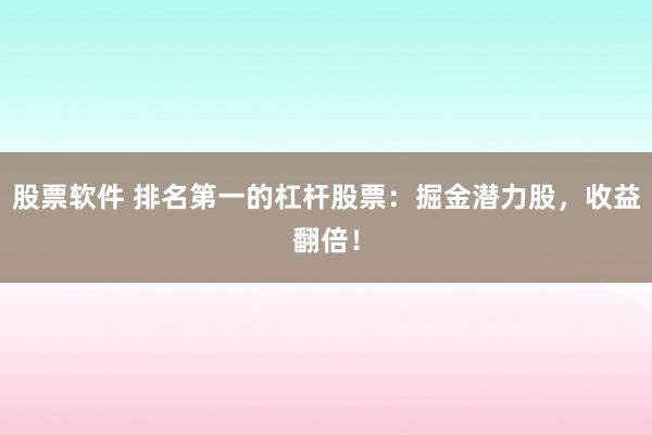 股票软件 排名第一的杠杆股票：掘金潜力股，收益翻倍！