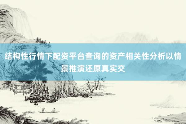结构性行情下配资平台查询的资产相关性分析以情景推演还原真实交