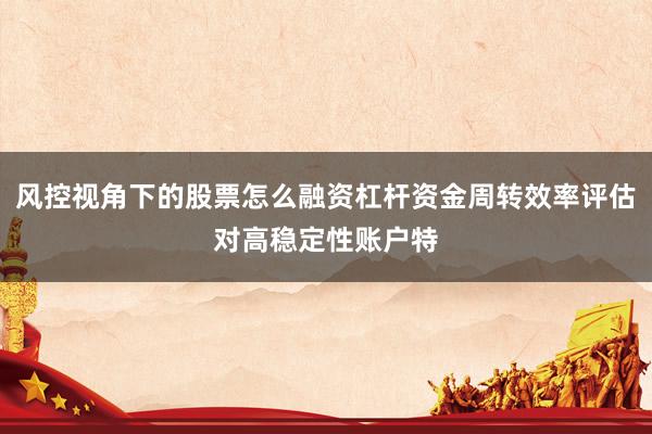 风控视角下的股票怎么融资杠杆资金周转效率评估对高稳定性账户特