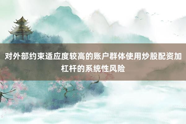 对外部约束适应度较高的账户群体使用炒股配资加杠杆的系统性风险